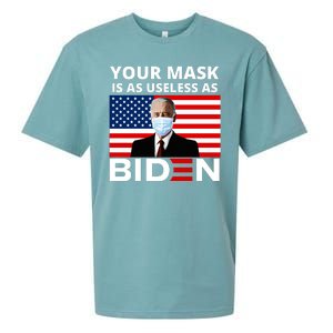 Your Mask Is As Useless As Biden Funny Sueded Cloud Jersey T-Shirt