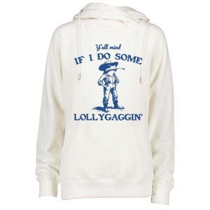 Yall Mind If I Do Some Lollygagging Cowboy Frog Womens Funnel Neck Pullover Hood