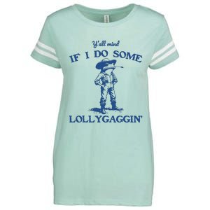 Yall Mind If I Do Some Lollygagging Cowboy Frog Enza Ladies Jersey Football T-Shirt