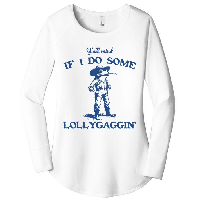 Yall Mind If I Do Some Lollygagging Cowboy Frog Women's Perfect Tri Tunic Long Sleeve Shirt