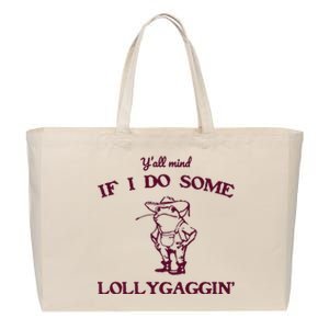 Yall Mind If I Do Some Lollygaggin Funny Frog Cotton Canvas Jumbo Tote