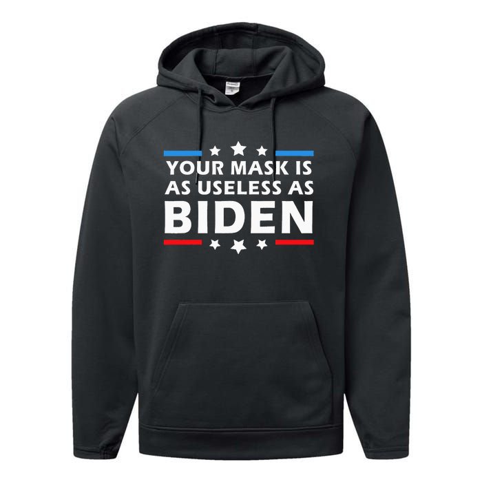 Your Mask Is As Useless As Joe Biden Sucks Funny Political  Performance Fleece Hoodie