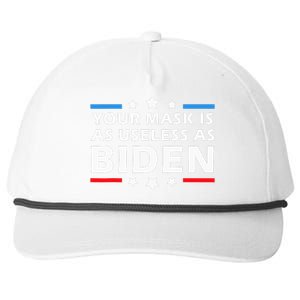 Your Mask Is As Useless As Joe Biden Sucks Funny Political  Snapback Five-Panel Rope Hat