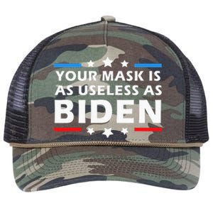 Your Mask Is As Useless As Joe Biden Sucks Funny Political  Retro Rope Trucker Hat Cap