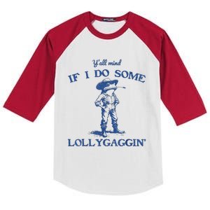 YAll Mind If I Do Some Lollygagging Cowboy Frog Kids Colorblock Raglan Jersey