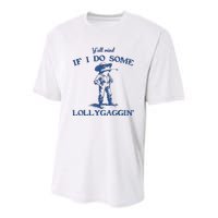 YAll Mind If I Do Some Lollygagging Cowboy Frog Youth Performance Sprint T-Shirt