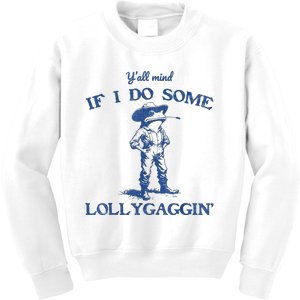 YAll Mind If I Do Some Lollygagging Cowboy Frog Kids Sweatshirt