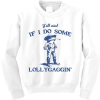 YAll Mind If I Do Some Lollygagging Cowboy Frog Kids Sweatshirt