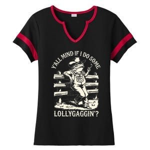 Yall Mind If I Do Some Lollygagging Cowboy Western Frog Ladies Halftime Notch Neck Tee