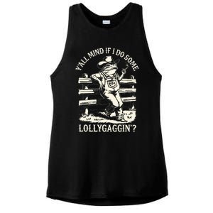 Yall Mind If I Do Some Lollygagging Cowboy Western Frog Ladies PosiCharge Tri-Blend Wicking Tank