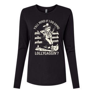 Yall Mind If I Do Some Lollygagging Cowboy Western Frog Womens Cotton Relaxed Long Sleeve T-Shirt