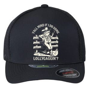 Yall Mind If I Do Some Lollygagging Cowboy Western Frog Flexfit Unipanel Trucker Cap