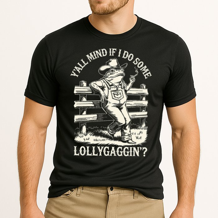 Yall Mind If I Do Some Lollygagging Cowboy Western Frog Cooling Performance Crew T-Shirt
