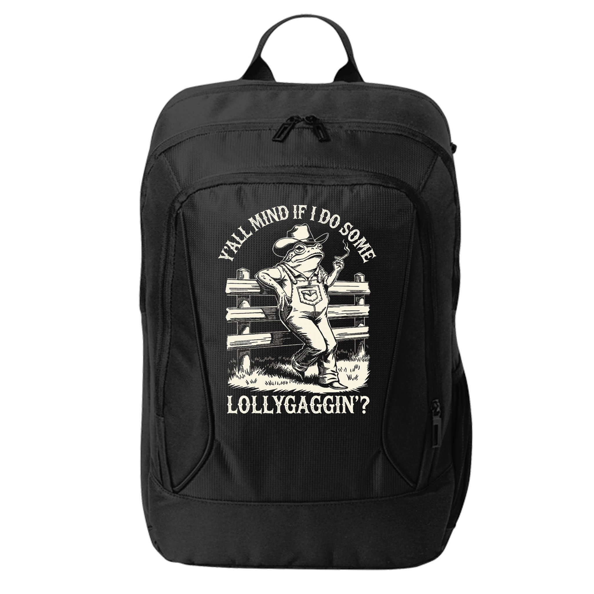 Yall Mind If I Do Some Lollygagging Cowboy Western Frog City Backpack