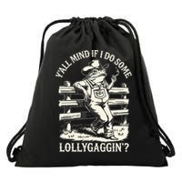 Yall Mind If I Do Some Lollygagging Cowboy Western Frog Drawstring Bag