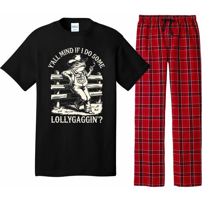 Yall Mind If I Do Some Lollygagging Cowboy Western Frog Pajama Set