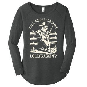 Yall Mind If I Do Some Lollygagging Cowboy Western Frog Women's Perfect Tri Tunic Long Sleeve Shirt