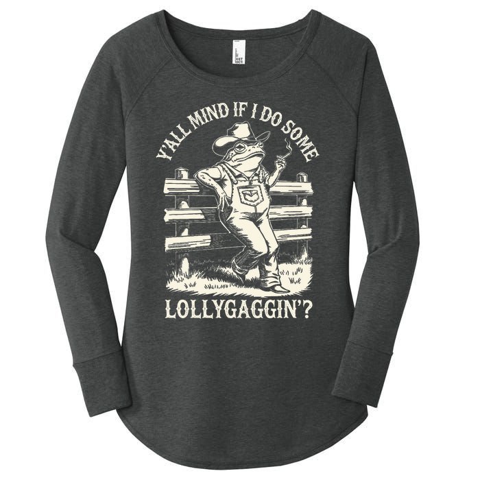 Yall Mind If I Do Some Lollygagging Cowboy Western Frog Women's Perfect Tri Tunic Long Sleeve Shirt