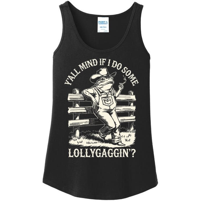 Yall Mind If I Do Some Lollygagging Cowboy Western Frog Ladies Essential Tank