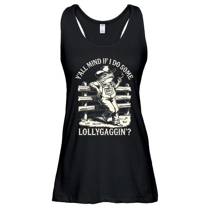 Yall Mind If I Do Some Lollygagging Cowboy Western Frog Ladies Essential Flowy Tank