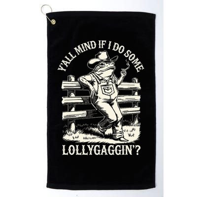 Yall Mind If I Do Some Lollygagging Cowboy Western Frog Golf Towel