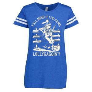 Yall Mind If I Do Some Lollygagging Cowboy Western Frog Enza Ladies Jersey Football T-Shirt