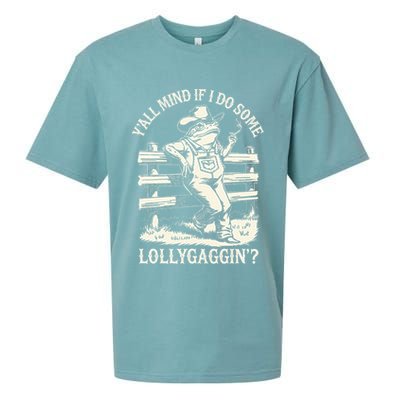 Yall Mind If I Do Some Lollygagging Cowboy Western Frog Sueded Cloud Jersey T-Shirt