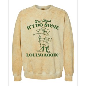 Yall Mind If I Do Some Lollygagging Funny Cowboy Frog Colorblast Crewneck Sweatshirt