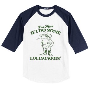 Yall Mind If I Do Some Lollygagging Funny Cowboy Frog Baseball Sleeve Shirt