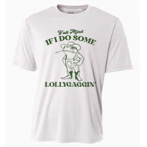 Yall Mind If I Do Some Lollygagging Funny Cowboy Frog Cooling Performance Crew T-Shirt