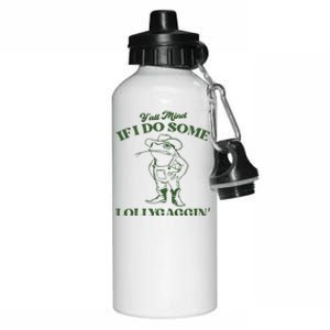 Yall Mind If I Do Some Lollygagging Funny Cowboy Frog Aluminum Water Bottle