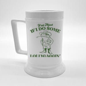 Yall Mind If I Do Some Lollygagging Funny Cowboy Frog Beer Stein