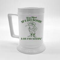 Yall Mind If I Do Some Lollygagging Funny Cowboy Frog Beer Stein