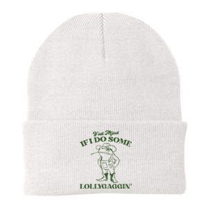 Yall Mind If I Do Some Lollygagging Funny Cowboy Frog Knit Cap Winter Beanie