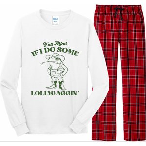 Yall Mind If I Do Some Lollygagging Funny Cowboy Frog Long Sleeve Pajama Set