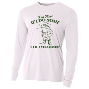 Yall Mind If I Do Some Lollygagging Funny Cowboy Frog Cooling Performance Long Sleeve Crew