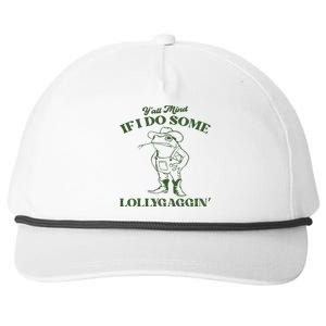 Yall Mind If I Do Some Lollygagging Funny Cowboy Frog Snapback Five-Panel Rope Hat