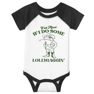 Yall Mind If I Do Some Lollygagging Funny Cowboy Frog Infant Baby Jersey Bodysuit