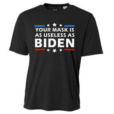 Your Mask Is As Useless As Joe Biden Sucks Funny Political Cooling Performance Crew T-Shirt