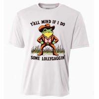 YAll Mind If I Do Some Lollygaggin Vintage Cowboy Frog Meme Cooling Performance Crew T-Shirt