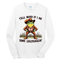 YAll Mind If I Do Some Lollygaggin Vintage Cowboy Frog Meme Tall Long Sleeve T-Shirt