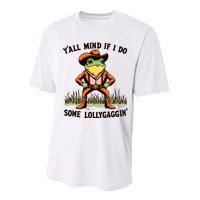 YAll Mind If I Do Some Lollygaggin Vintage Cowboy Frog Meme Performance Sprint T-Shirt