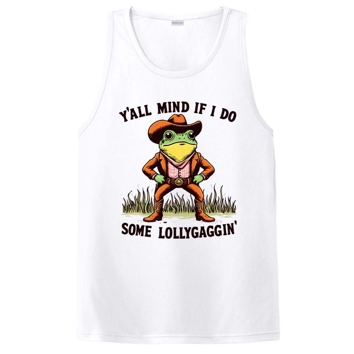 YAll Mind If I Do Some Lollygaggin Vintage Cowboy Frog Meme PosiCharge Competitor Tank