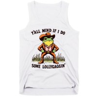 YAll Mind If I Do Some Lollygaggin Vintage Cowboy Frog Meme Tank Top