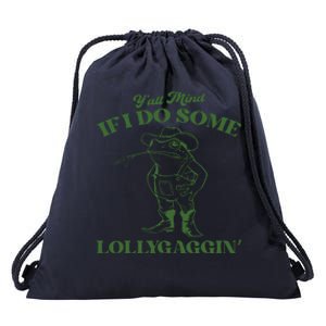 Yall Mind If I Do Some Lollygagging Cowboy Frog Drawstring Bag