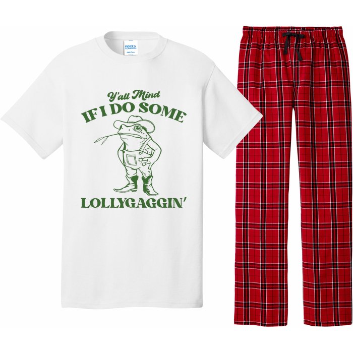 Yall Mind If I Do Some Lollygagging Cowboy Frog Pajama Set