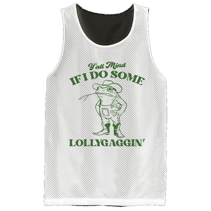 Yall Mind If I Do Some Lollygagging Cowboy Frog Mesh Reversible Basketball Jersey Tank