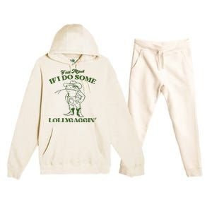 YAll Mind If I Do Some Lollygagging Cowboy Frog Premium Hooded Sweatsuit Set