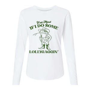 YAll Mind If I Do Some Lollygagging Cowboy Frog Womens Cotton Relaxed Long Sleeve T-Shirt