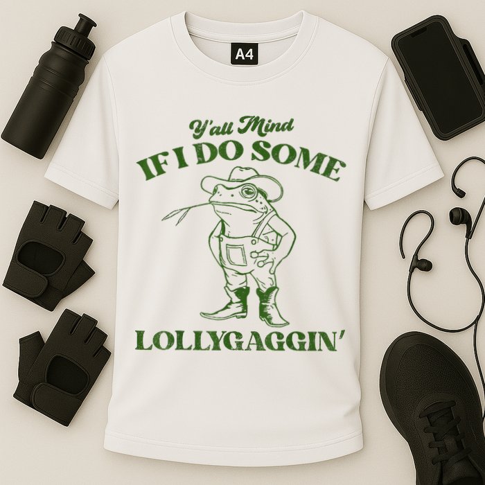YAll Mind If I Do Some Lollygagging Cowboy Frog Cooling Performance Crew T-Shirt